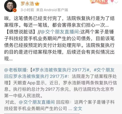 罗永浩，真还传背后的艰辛与坚持，债务清偿之路